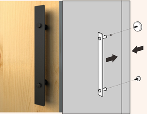 Double sided handle and finger pull combination - black steel