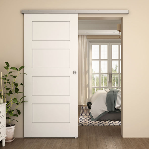 Low Profile Loft Door Hardware - Soft Close Silver