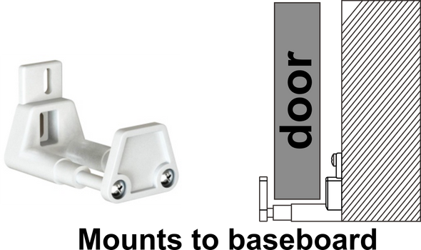 The EZ Install bottom guide is the simplest to use bottom guide for barn door hardware