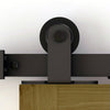 Modern or rustic, Top of Door soft close bar door hardware in black steel with many rail lengths, including custom sizes.